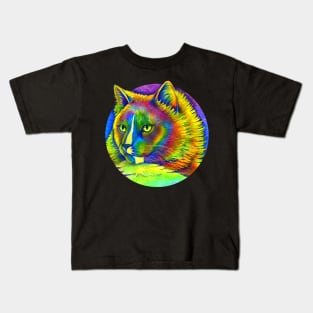 Psychedelic Rainbow Cat Kids T-Shirt